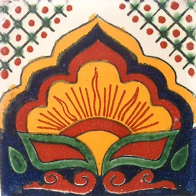 #C014) Mexican Tile Sample Ceramic Handmade 4x4 Inch GET MANY AS YOU NEED !! • $1.75