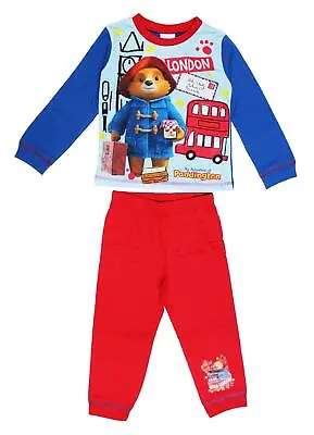 £12.99 • Buy Boys Paddington Bear London Pyjama Set  Pjs Nightwear Size 18 Months-5 Years