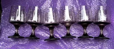 Vintage Libbey Smokey Tawny Brown 8 Oz Vintage 1970s Water Wine Goblets Set Of 6 • $30