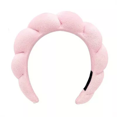 Puffy Spa Headband | For Face Cleansing And Makeup Applications - Pink • £5.49