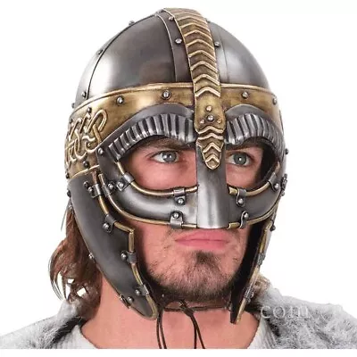 Viking Wolf Helmet Medieval SCA Warrior Helmet Role Play Costume Armor Knight • $139.64