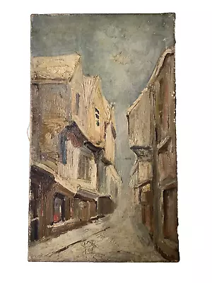 Maurice UTRILLO ? Snowy Street Montmartre Ecole De Paris Oil Canvas Painting • $1600