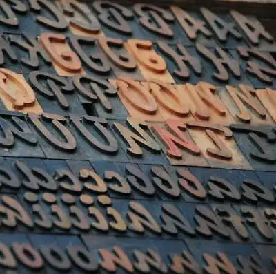 £430 • Buy 189 Letterpress Wood Printing Blocks 1.38  Tall Printers Alphabet Type Font ABC