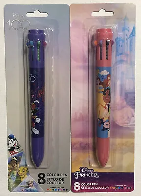 New Disney 100 And Disney Princess 8 Color Pen Lot Of 2 (Mickey Mouse) • $10.95