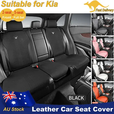 2024 Breathable Saddle Leather Car Seat Covers For KIA Full Set/Front Cushions • $229.15