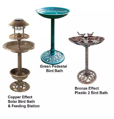 £17.95 • Buy Birds Table Station Bird Bath & Hotel Feeder With Solar Light Garden Ornamental 