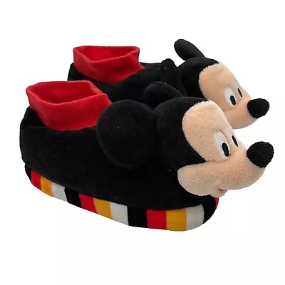 Disney Mickey Mouse Plush 3D Mickey Head Slippers Youth Size Large • $13.45