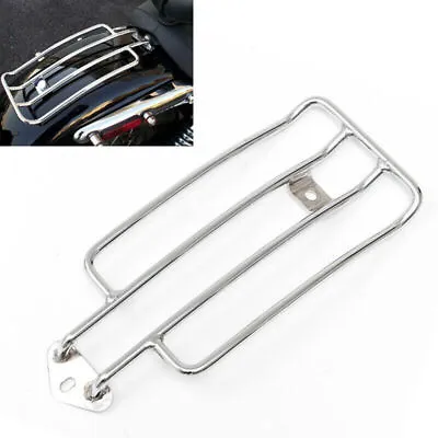 US Silver Motorcycle Chrome Solo Seat Rear Fender Luggage Rack Package Holder • $38.99