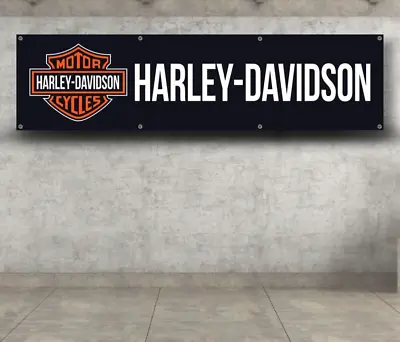 Premium Flag Harley Davidson Motorcycles 2x8 Ft Banner Vintage Garage Sign Gift • $15.85