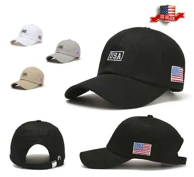 Brand New USA Flag American Patriotic Cotton Adjustable Baseball Cap Hat • $8.95