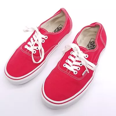 VANS Authentic Men's 10.5 Shoes Red Sneakers Low Top Lace Up Canvas Skate • $24.99