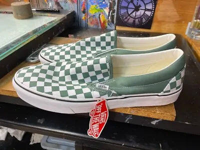 Vans Classic Slip On Color Theory Checker Green Size US 11.5 Men New VN0A5JMHYQW • $69.99