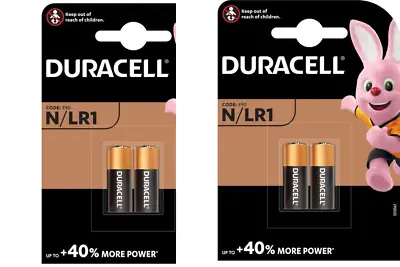 4x Duracell MN9100 LR1 1.5V Alkaline Batteries 910A E90 N KN AM5 Security Remote • £5.29