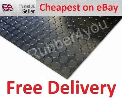 Rubber Flooring Matting Heavy Duty Mat Garage Coin Penny 1.5m Wide • £0.99