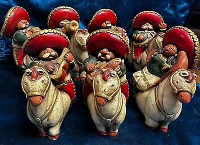 👀Vintage Mexican Mariachi Band Player Set Of 7 Handpainted Chalkware Folk Art👀 • $46.89