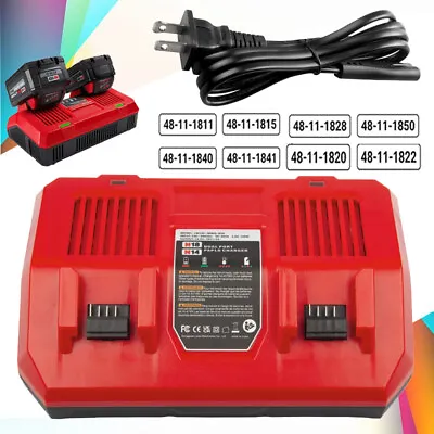 Dual Bay Simultaneous Rapid Charger For Milwaukee For M18 Battery 48-59-1802 NEW • $30.99