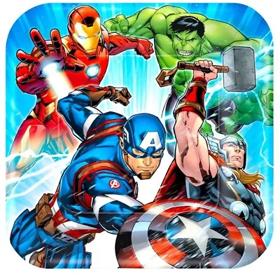 Marvel Epic Avengers Lunch Dinner Plates Birthday Party Supplies 8 Per Pack. • £23.16