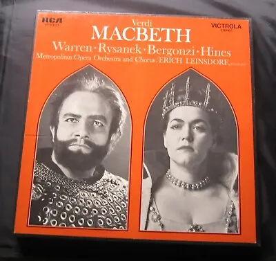 Verdi MACBETH Warren Rysanek Bergonzi Hines RCA VICS-6121 3 LP Box Set • $12