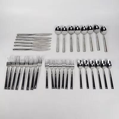 Towle Living Collection Stainless 35pc Flatware Set - Stephanie Pattern 18/0 • $79.95