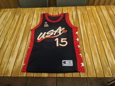 £19.99 • Buy Hakeem Olajuwon 15 Champion USA Dream Team Olympic Jersey Mens 40 Vtg 90s