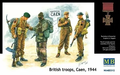Masterbox 1:35 Scale Model Kit Figures  - British Troops Caen 1944 MAS3512 • £9.81