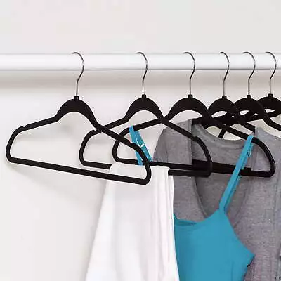 Plastic Non-Slip Rubberized Suit Clothes Hangers Black 30 Pack • $24.49