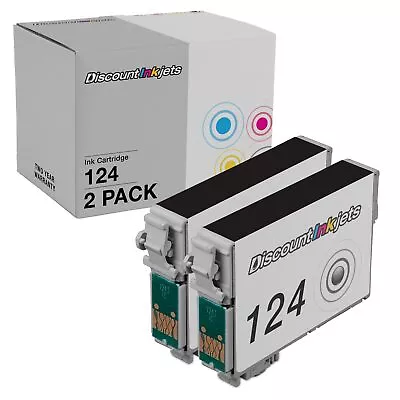 2 BLK T124120 T1241 Pigment Ink Cartridge For 124 Epson Stylus NX420 NX430 T124 • $8.99