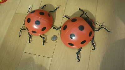 £11.99 • Buy 2 X Garden  Large PLASTIC Ladybirds Ladybugs Excellent Condition
