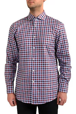 Hugo Boss Men's  Mark US  Sharp Fit Multi-Color Plaid Long Sleeve Dress Shirt • $59.99