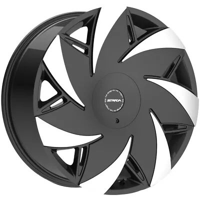 Strada S67 Turbina 22x9 5x112/5x115 +35mm Black/Machined Tips Wheel Rim 22  Inch • $308.45