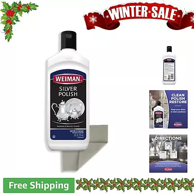 Brilliant Silver Cleaner - 8 Ounce With Polishing Cloth - Multi-Metal • $26.99
