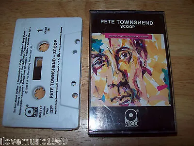 RARE Pete Townshend NO BAR CODE Scoop DOUBLE PLAY Cassette ATCO 90063-4-F EXCELL • $7.98