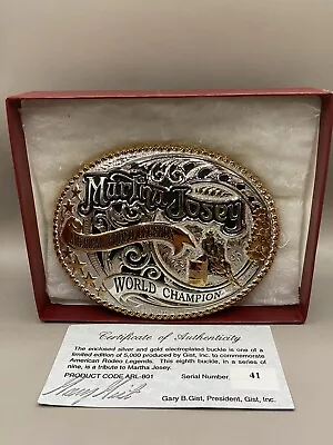 RARE Gist Champion Martha Josey American Rodeo Legend Trophy Belt Buckle ￼ • $219.99