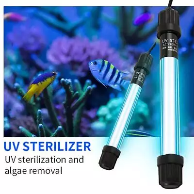 Aquarium UV Light Sterilizer Pond Fish Tank Clean Lamp Submersible Germicidal • £9.11