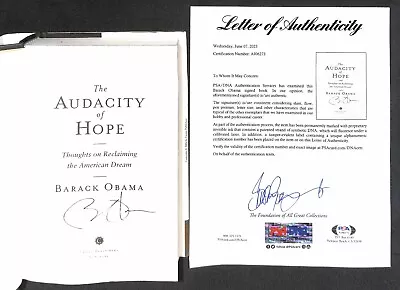 Barack Obama  The Audacity Of Hope  Autographed Signed Book PSA/DNA 1st Printing • $1999.99