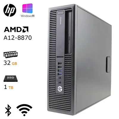 HP A12-8870 CPU / 32GB RAM / 1TB SSD WiFi BT HDMI 705 G3 SFF Windows 11 Computer • $299.99