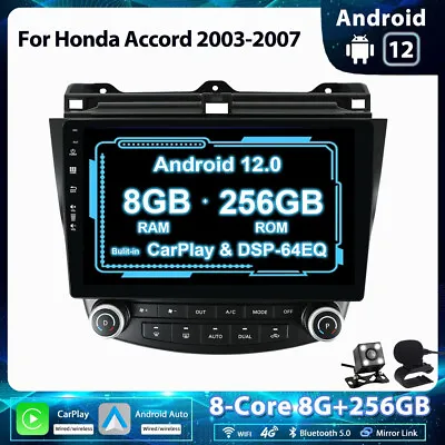 256GB Android 12 Car Stereo For Honda Accord/Euro 2003-2007 GPS Navi Car Play AM • $464.99