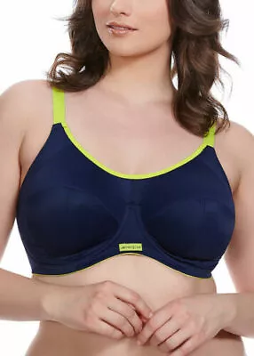 Elomi 8041 Energise Sports Underwired Full Cup Side Support Gym Bra  Sz 38DD *89 • $39.50