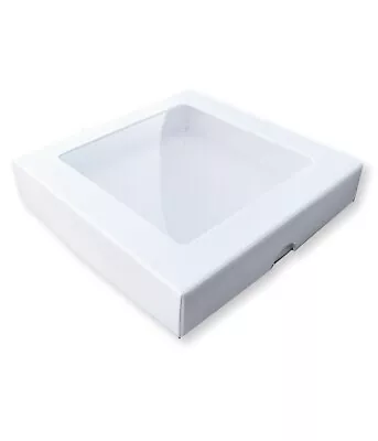 5 WHITE 5 X 5 X 1 INCH GIFT BOXES WITH WINDOW LIDGREETING CARDSBOOKSJEWELLERY • £4.49