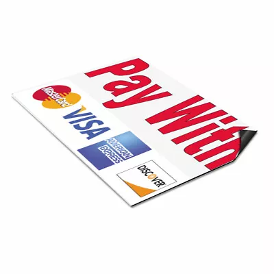 Car Magnet Set Of 2 Pay With Visa Mastercard Red Car Advertising Industrial Sign • $62.99