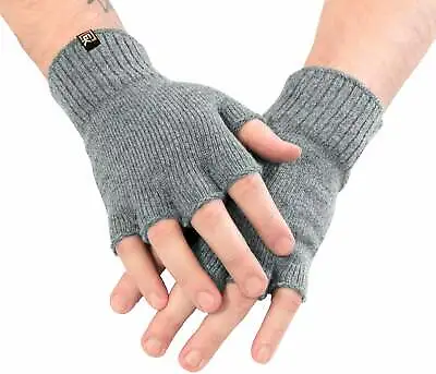 Knit Fingerless Gloves Superfine Italian Merino Wool Large • $29.99