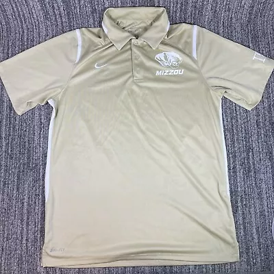 Nike Dri-Fit Game Day Missouri Tigers Short Sleeve Gold Polo Golf Shirt W/ πKA • $22.99
