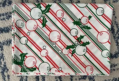 Vintage Tastemaker By Stevens Christmas Tablecloth White Red Green 53x70” • $45