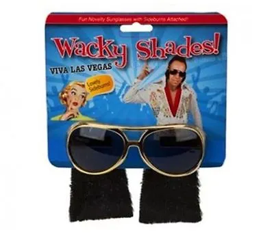 Elvis Style Novelty Wacky Shades PARTY GLASSES WITH SIDE BURNS Funky Dress UK • $6.69