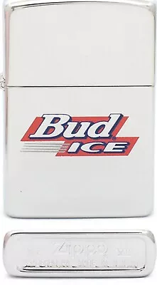 $69.95 • Buy Zippo Budweiser Bud Ice Beer High Polish Chrome Finish 1996 Lighter 