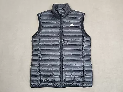 Adidas Vest Mens Medium Black Jacket Puffer Down Varilite Gilet Quilted Coat • $59.88