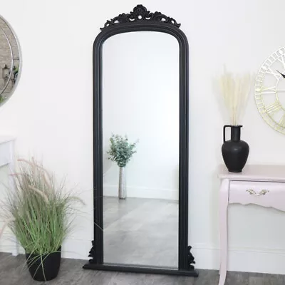 Tall Black Ornate Vintage Wall/Leaner Mirror • £152.95