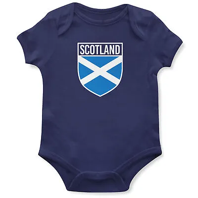 Baby Boys Scotland Flag Badge Retro Babygrow Football Country European 2021 Gift • £12.99