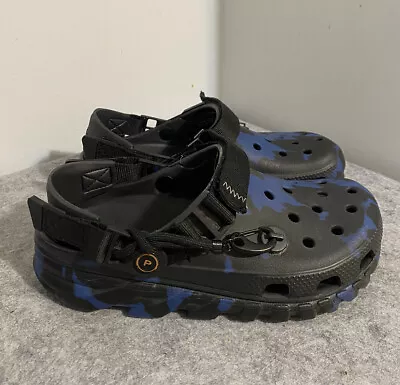 CROCS Post Malone Duet Max Clog Mens 6 Womens 8 Black/Blue Camo • $74.75