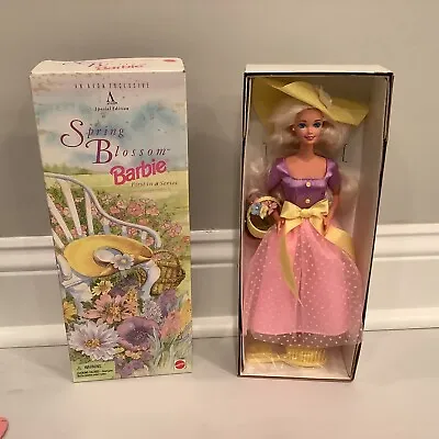 Vintage 1995 Mattel Spring Blossom Barbie Doll Avon Special Edition In Box 15201 • $14.95